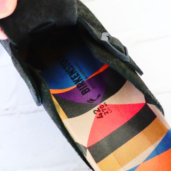 Birkenstock Boston Clog Shoe Black Suede  Size 42 USA 9 Limited Edition - Picture 7 of 7